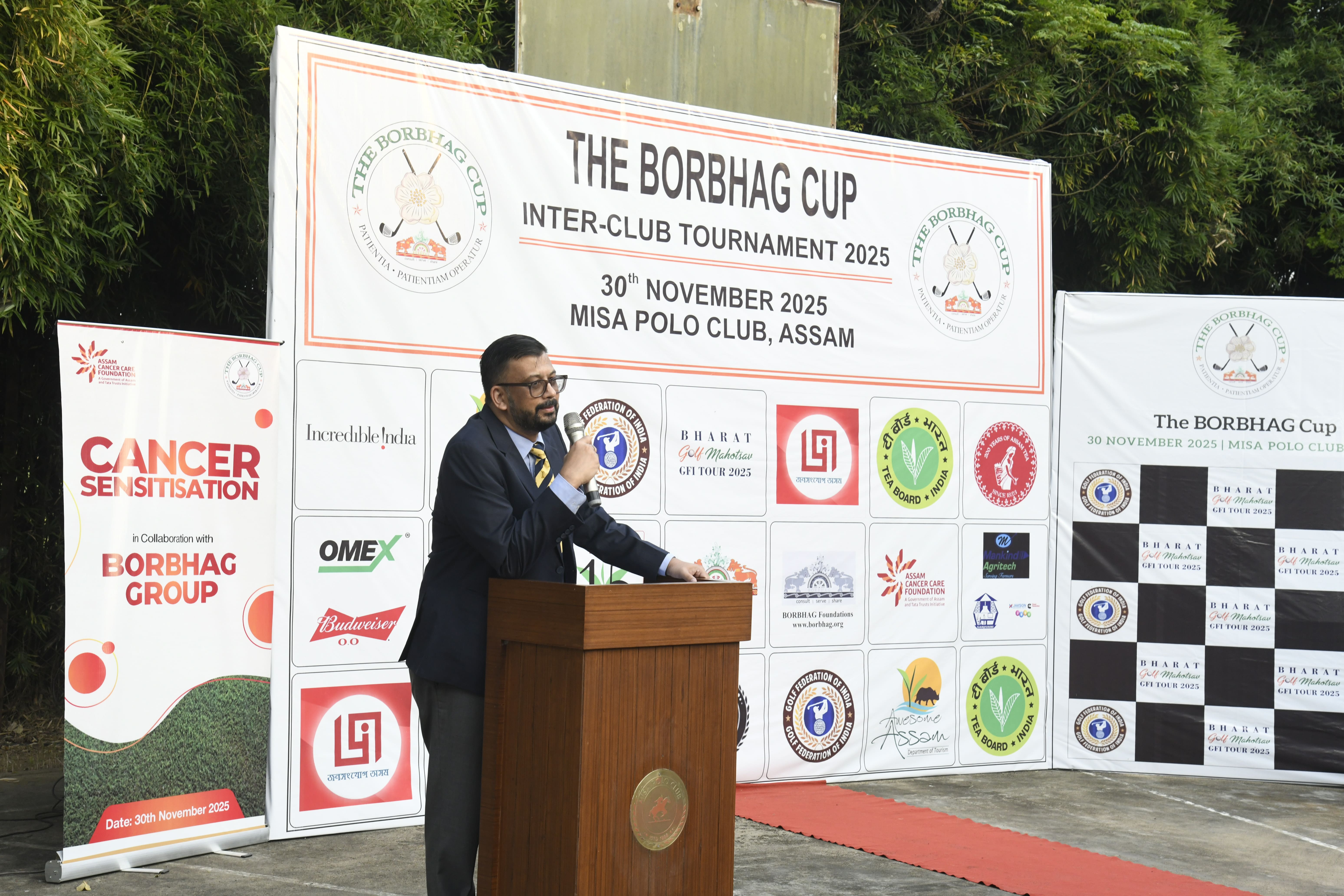 Anirudh Goswami speaking at The BORBHAG Cup